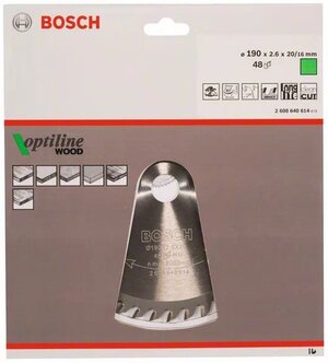 2608640614 Пильный диск Bosch Wood 190x20/16-48T Optiline