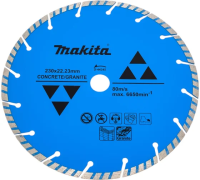 D-44345 Диск алмазный сегмент. турбо по бетону/граниту Makita 230х22,23х7 мм.