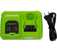 2945107 З/У быстрозарядное Greenworks 40В, 5А, 2,0Ач - 30мин, 4,0Ач - 48мин