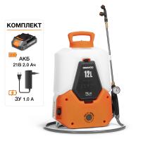 Опрыскиватель акк. DSA 1221Li SET DAEWOO (21В, 1х2,0Ач, щеточн, ранцев, 12л)
