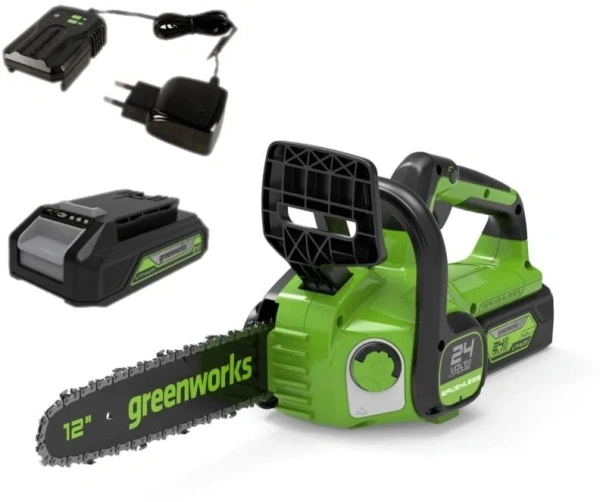 Акк. цепная пила Greenworks GD24CS30K4 24В + АКБ 1х4,0А/ч и З/У, 45 3/8 1,3 (2007007UB)