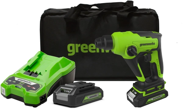 Акк. перфоратор Greenworks GD24SDS1 24В (1х2,0Ач)